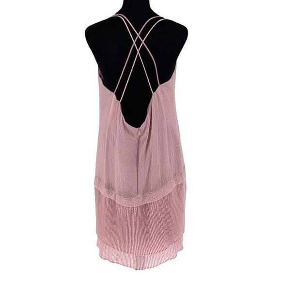 Symbiose by Hinda A Womens Crisscross Chiffon Cocktail Dress Pink Medium NWT - Picture 4 of 9